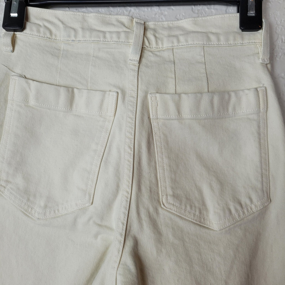 NWOT Apiece Apart Merida Cropped Straight-Leg Denim Jeans Size 24 Cream Cotton - Picture 6 of 14